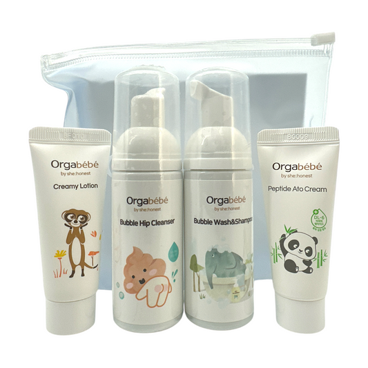 Orgabebe Travel Kit: Wash+ Cleanser+ Cream+ Lotion (Mini) 4pcs