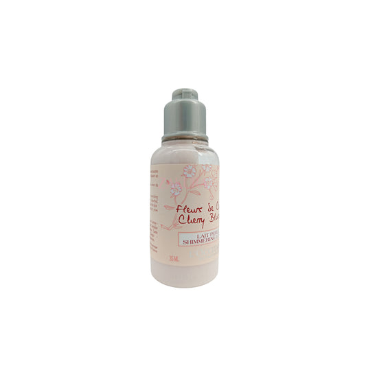 L'Occitane Cherry Blossom Shimmering Lotion – 35ml miniature bottle for glowing, hydrated skin with a floral scent, available at Zakura Global.