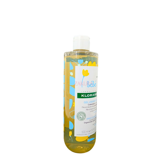 Klorane Baby Gentle Cleansing Gel – Twin pack 500ml x 2, organic calendula formula for sensitive baby skin, available at Zakura Global.