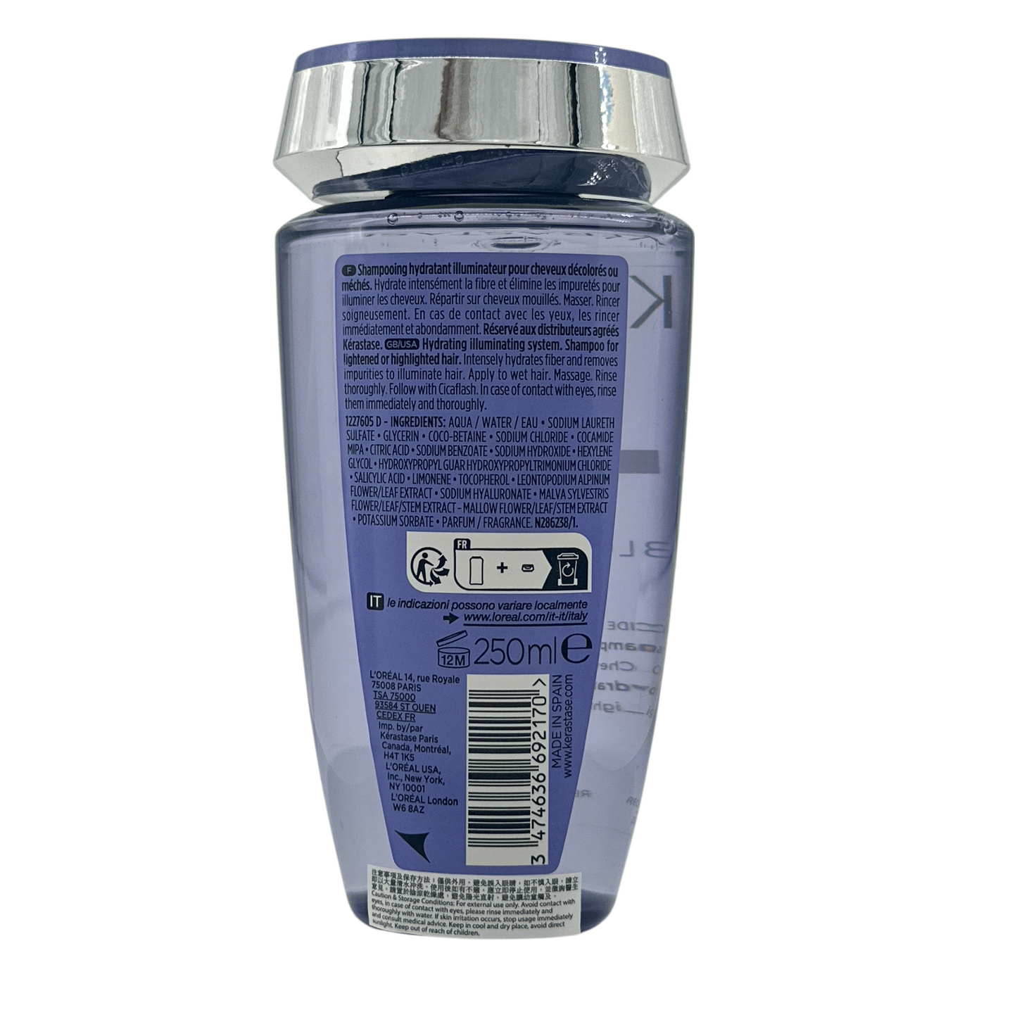 Kerastase Blond Absolu Bain Lumière Shampoo 250ml – hydrating and illuminating shampoo for blonde hair, available at Zakura Global.