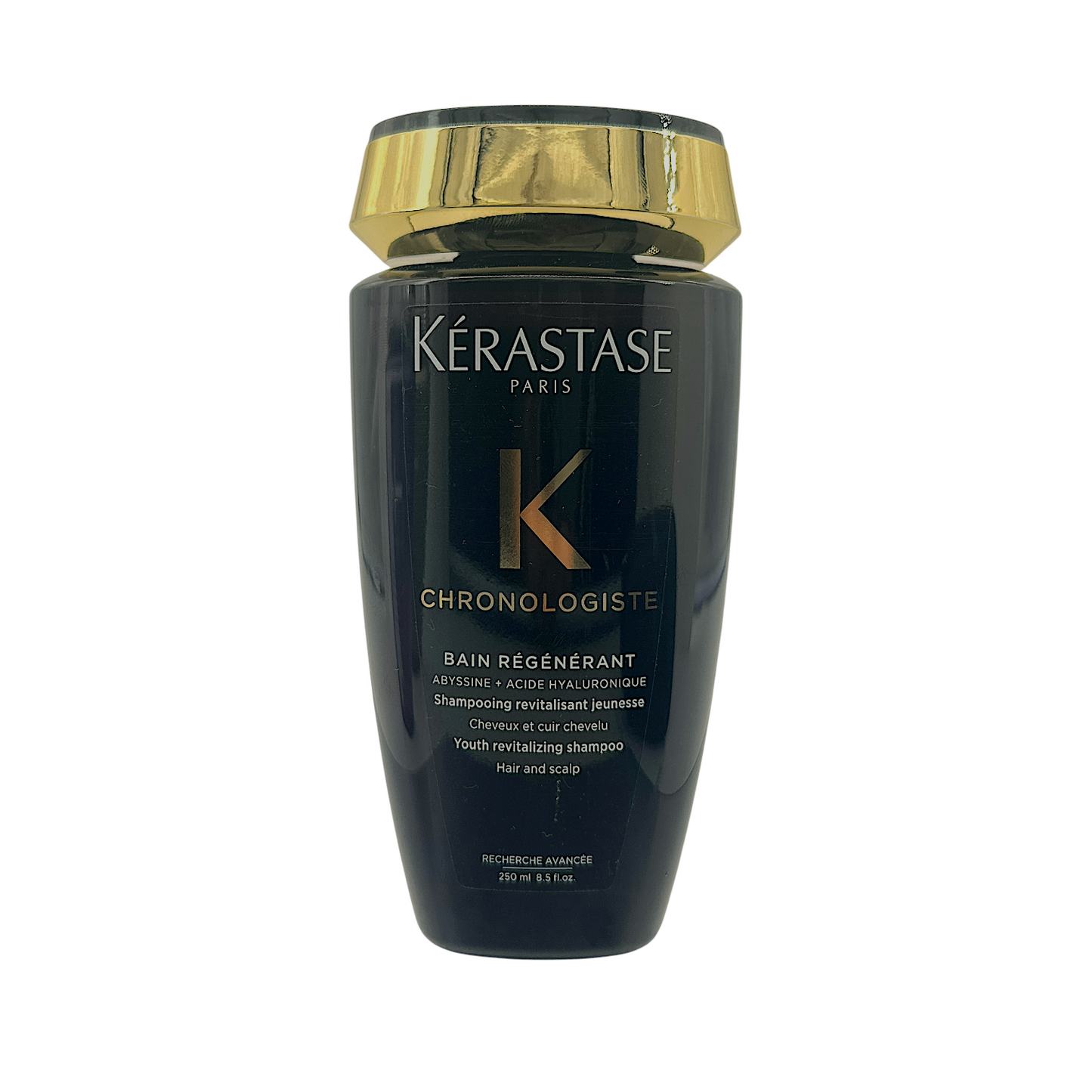 Kerastase Chronologiste Bain Régénérant Shampoo 250ml – anti-aging shampoo with hyaluronic acid and vitamin E, available at Zakura Global.