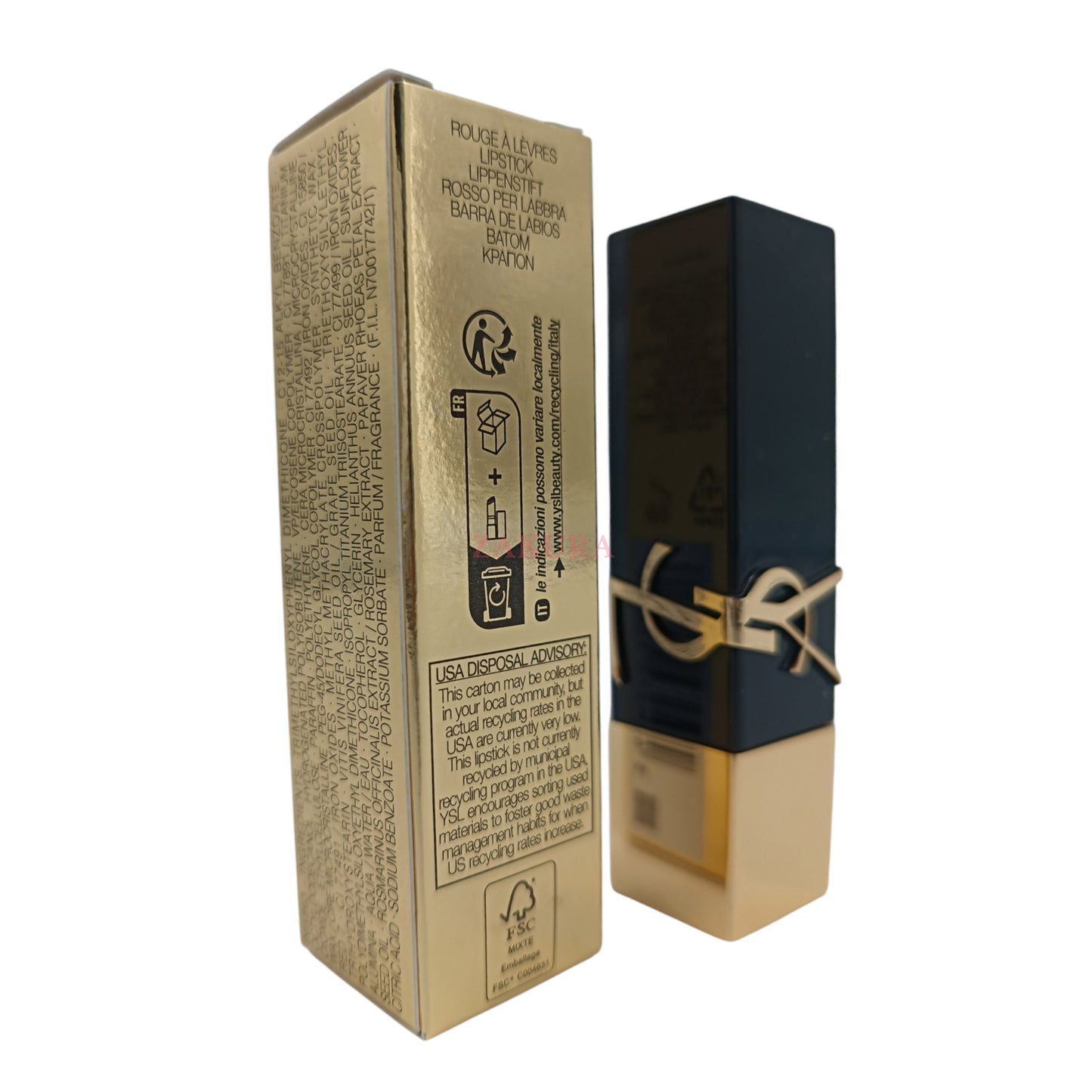 YSL Rouge Pur Couture The Bold – 1968 Nude Statement 3g satin lipstick with bold color and hydrating formula, available at Zakura Global.