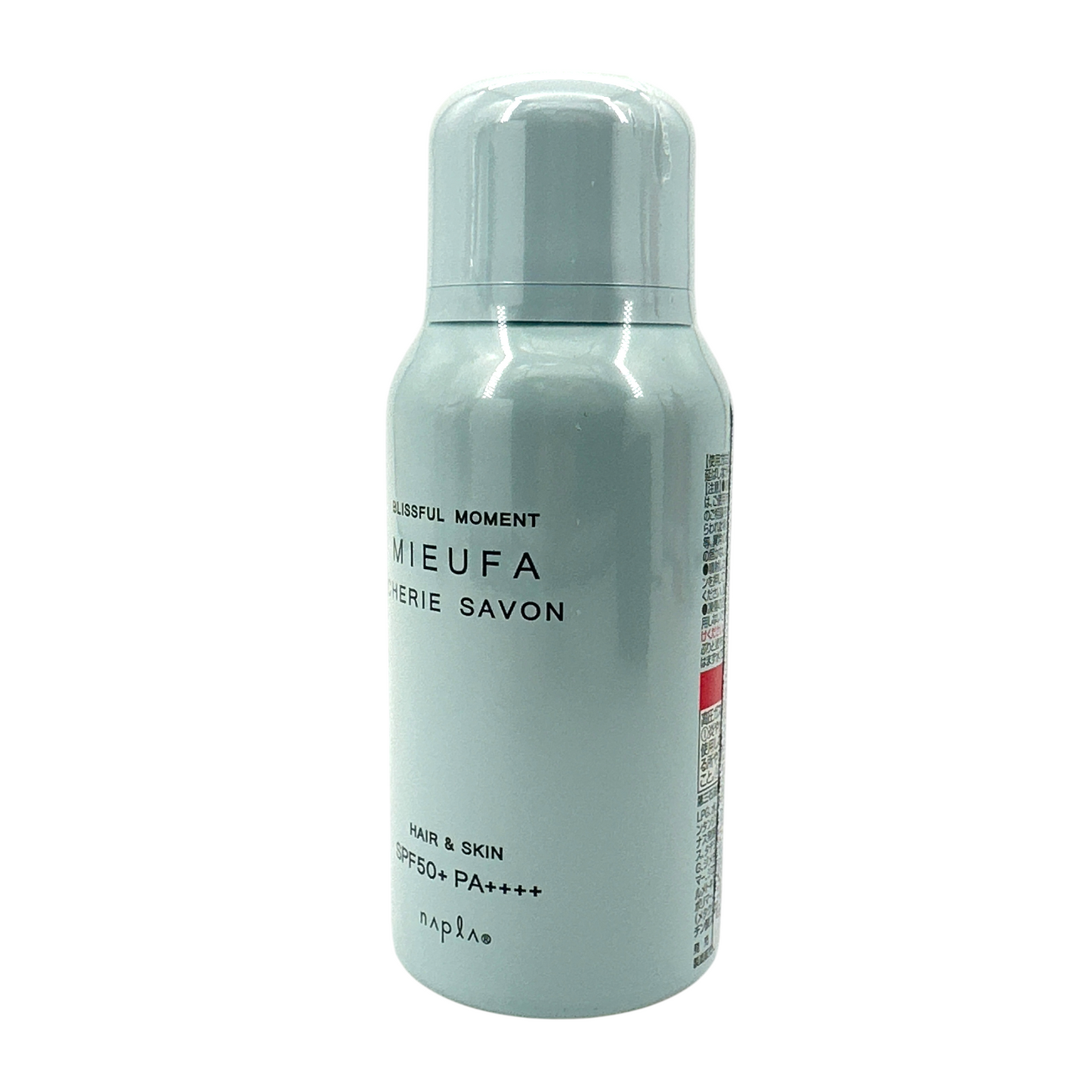 Mieufa UV Cut Floral Spray Cherie Savon SPF50+ PA++++ 80g – sun protection for hair and skin with elegant floral scent, available at Zakura Global.