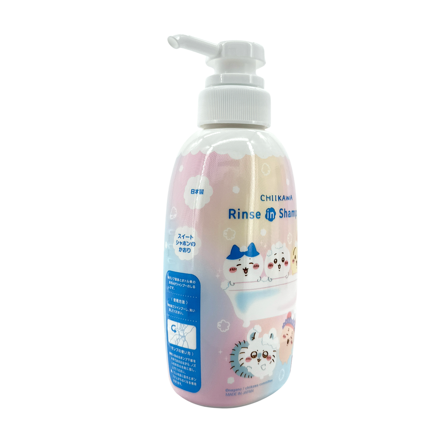 Bandai Chiikawa Children's Shampoo – 300ml, gentle Japanese shampoo for kids with fruity scent and cute packaging, available at Zakura Global.