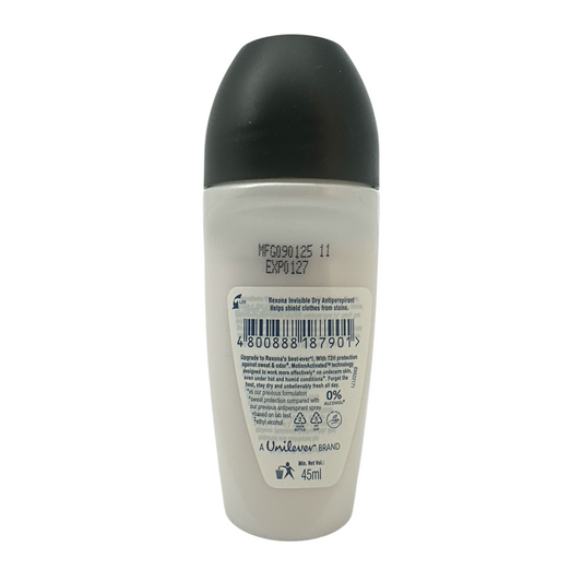 Rexona Invisible Dry + Fresh Roll-On – anti-perspirant with anti-stain technology and 72-hour protection, available at Zakura Global.