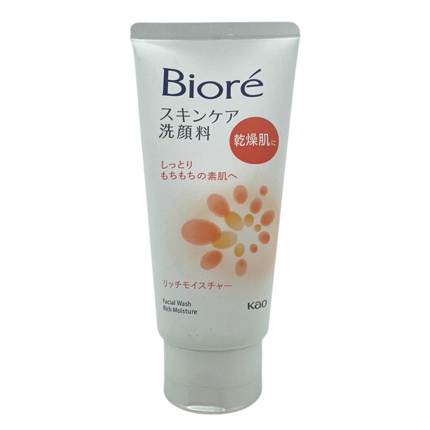 Biore Facial Foam Rich 130g – moisturizing foam cleanser for dry and sensitive skin, available at Zakura Global.