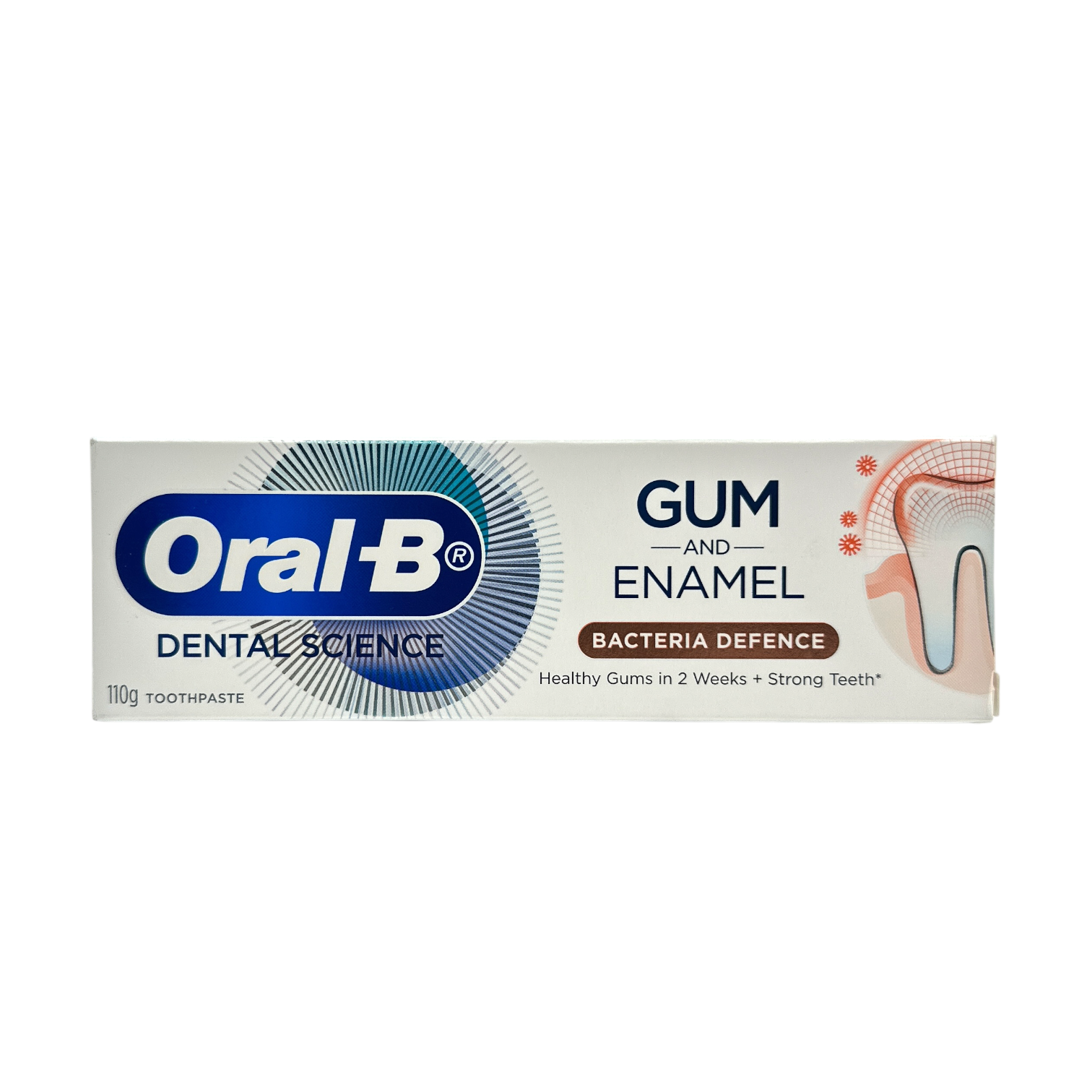 Oral-B Gum Care & Bacteria Defence Toothpaste – 110g tube, antibacterial formula for healthy gums and strong teeth, available at Zakura Global.