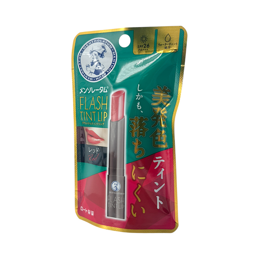 Mentholatum Flash Tint Lip Red 2g lipstick with glossy finish from Zakura Global.