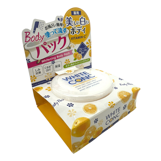 White Conc Whitening Body Pack – brightening body mask with vitamin C and placenta for smoother, even-toned skin, available at Zakura Global.