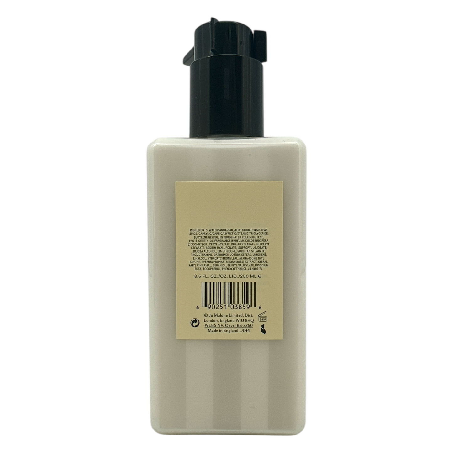 Jo Malone Lime Basil & Mandarin Body & Hand Lotion – 250ml hydrating citrus herbal lotion with coconut oil, product code L4H4, available at Zakura Global.