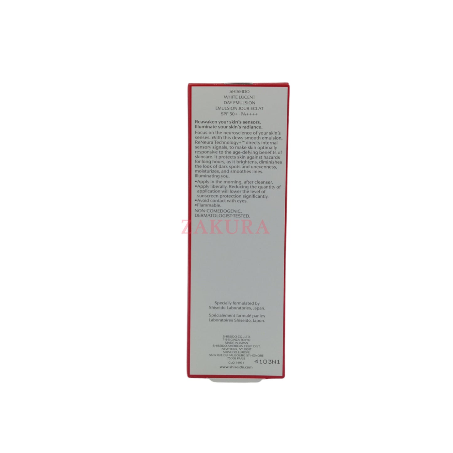 Shiseido White Lucent Day Emulsion SPF50+ PA++++ 50ml