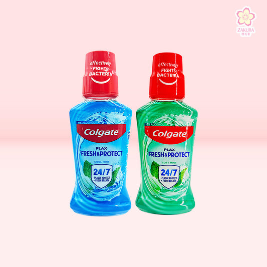 Colgate Plax Freshmint Mouthwash – 250ml alcohol-free formula for fresh breath and gum health, available at Zakura Global.