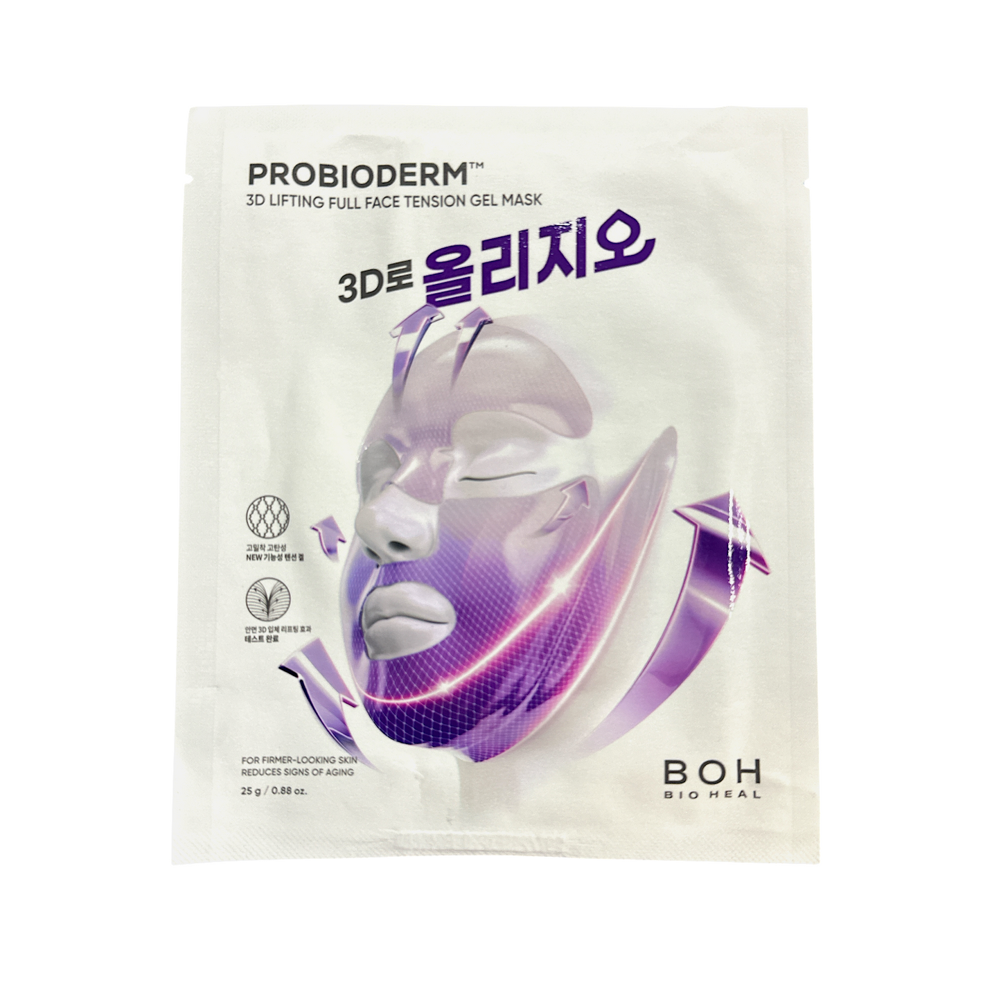 BOH Probioderm 3D Lift Tension Gel Mask Oligio Edition 1pc – lifting hydrogel mask with peptides and PDRN, available at Zakura Global.