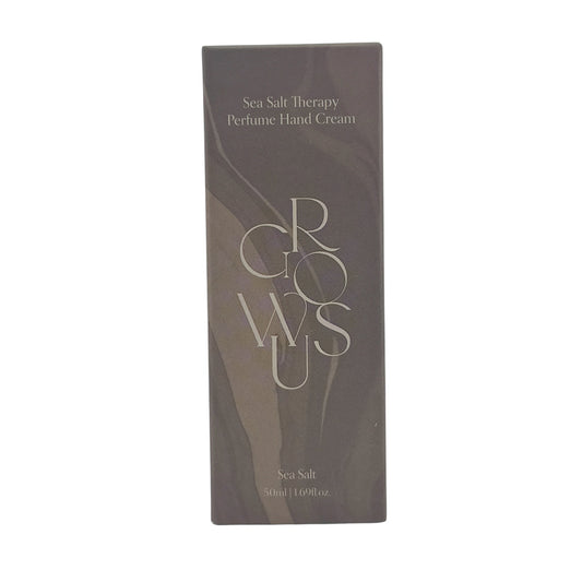 GROWUS Perfume Hand Cream Sea Salt 50ml by Zakura Global – hydrating hand cream with refreshing sea salt fragrance for smooth, soft hands.