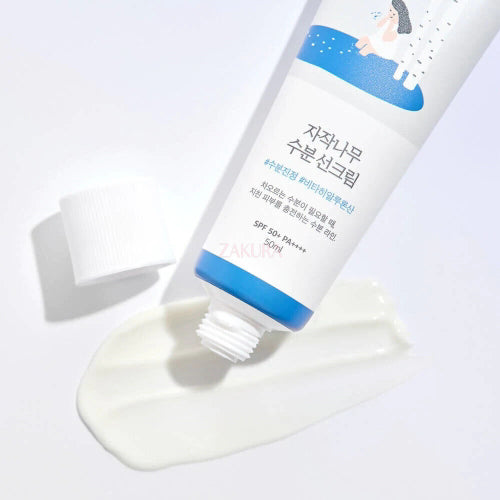 Round Lab Birch Juice Moisturizing Sun Cream 50ml – Korean SPF moisturizer for sensitive skin, available at Zakura Global