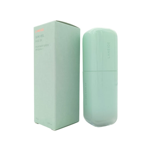 Laneige Skin Veil Base_EX SPF28 Mint Green 30ml – Color-correcting primer with SPF protection available at Zakura Global.