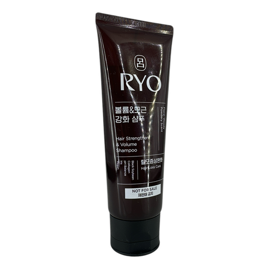 Ryo Hair Strengthen & Volume Shampoo – 112ml travel-size Korean herbal shampoo for volume and scalp care, available at Zakura Global.