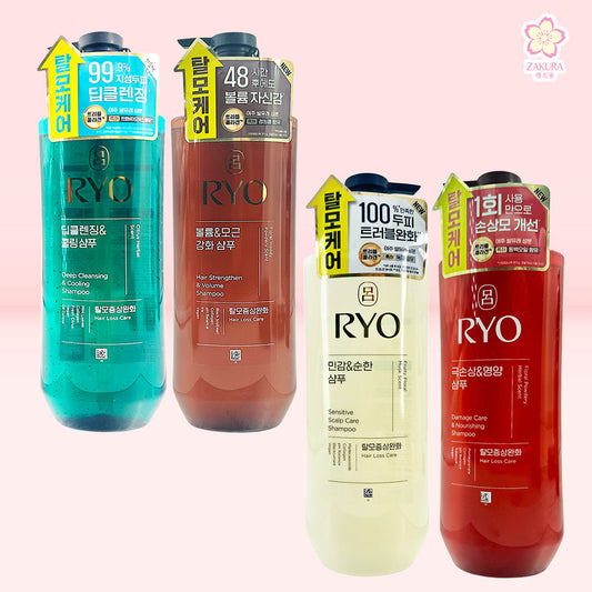 Ryo Deep Cleansing & Cooling Shampoo – 592ml, Korean herbal shampoo for oily scalp and cooling refreshment, available at Zakura Global.