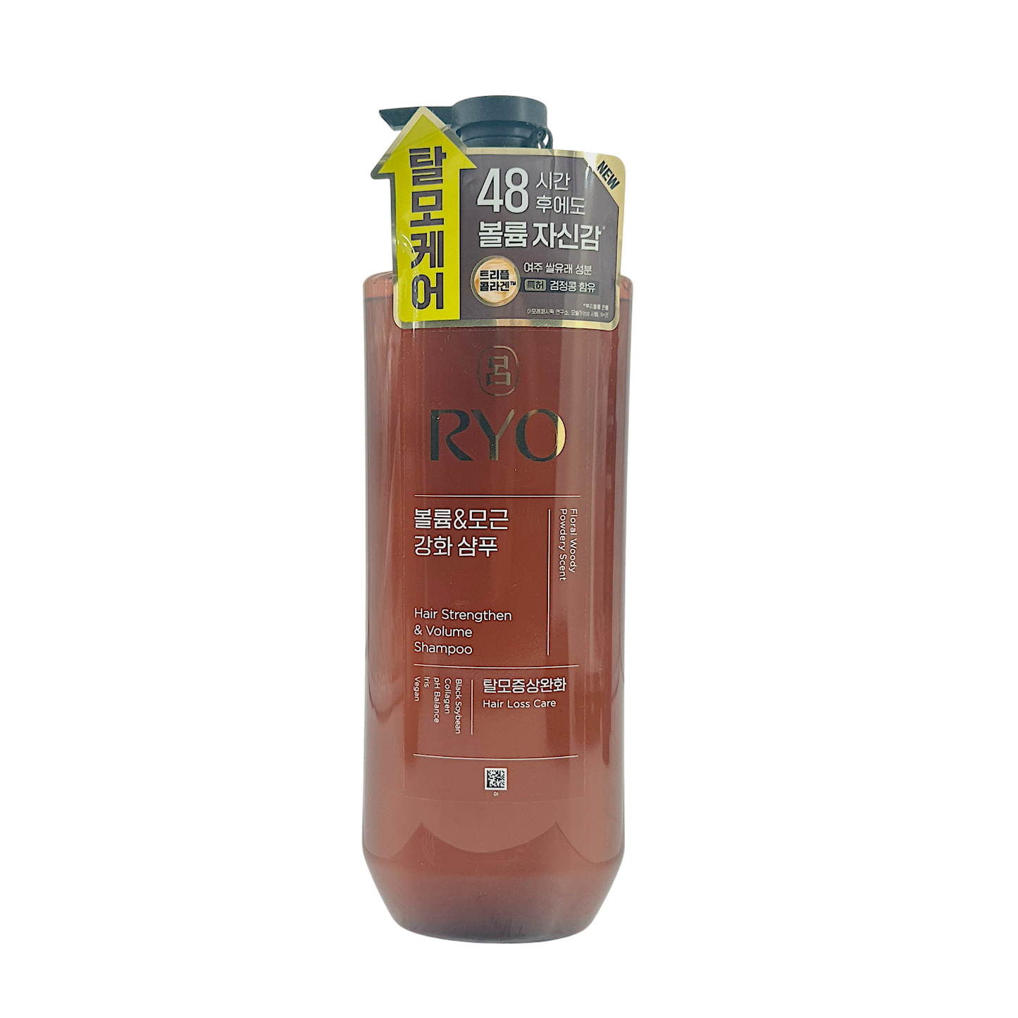 Ryo Hair Strengthen & Volume Shampoo – 592ml, Korean herbal shampoo for thinning hair and volume boost, available at Zakura Global.