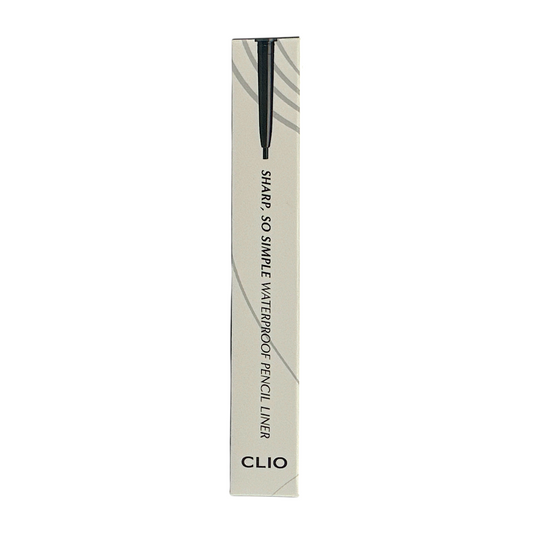CLIO Sharp So Simple Waterproof Pencil Liner – 01 Black 0.14g with slim 2mm tip, available at Zakura Global.