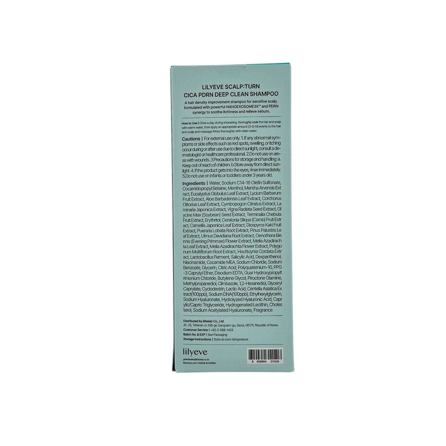 Lilyeve Scalp:Turn Cica PDRN Deep Clean Shampoo 500ml