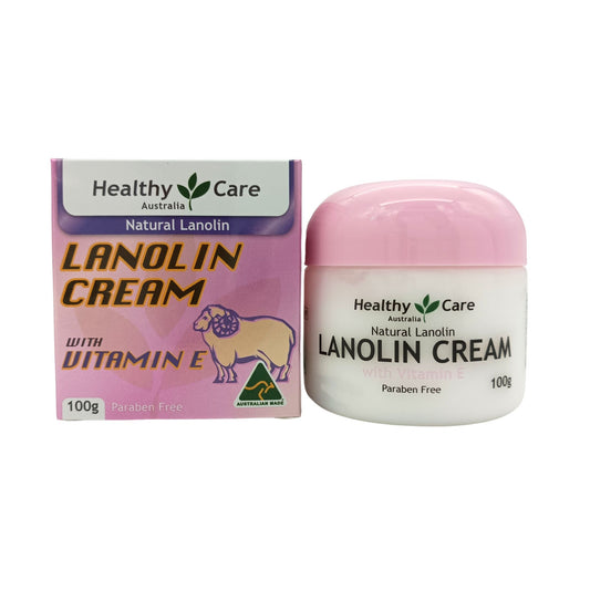 Healthy Care Lanolin Cream With Vitamin E 100g – natural moisturizer for face and body hydration