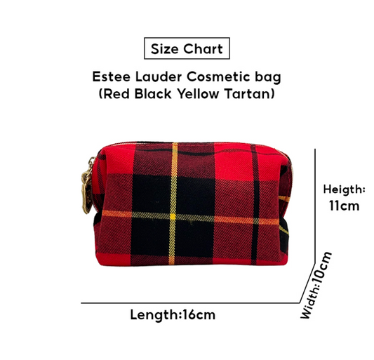 Estee Lauder Cosmetic bag (Red Black Yellow Tartan) 1pc