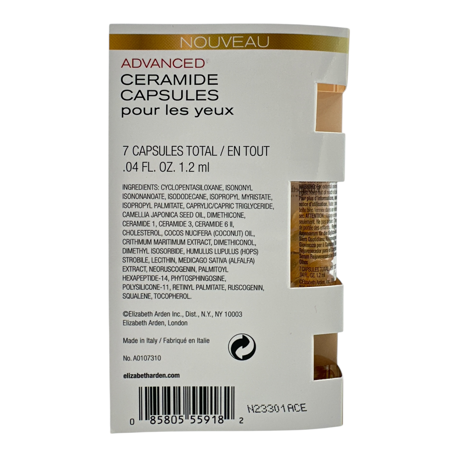 Elizabeth Arden Advanced Ceramide Eye Serum Capsules – 7pc mini pack