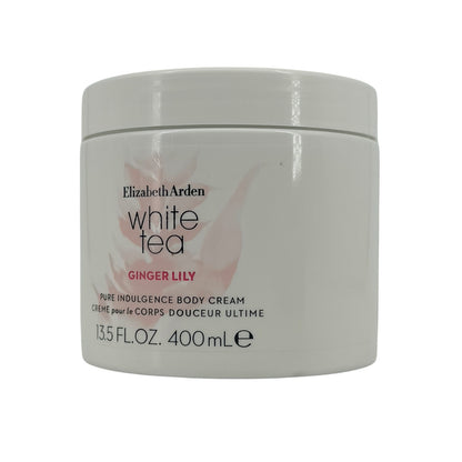 Elizabeth Arden White Tea Ginger Lily Pure Indulgence Body Cream 400ml jar for deep hydration and elegant fragrance from Zakura Global.