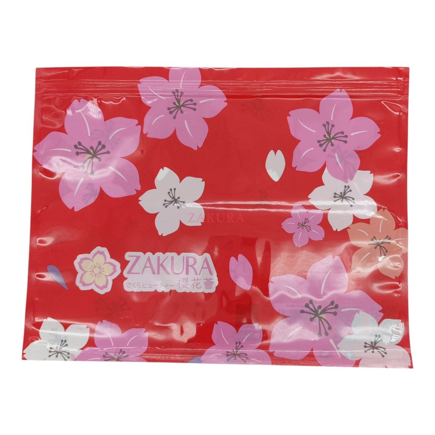 Zakura Red zipper gift bag (L) 1pc