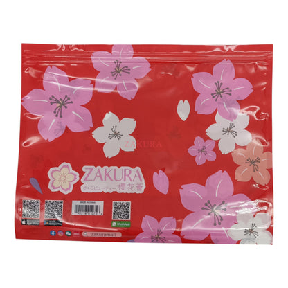 Zakura Red zipper gift bag (L) 1pc