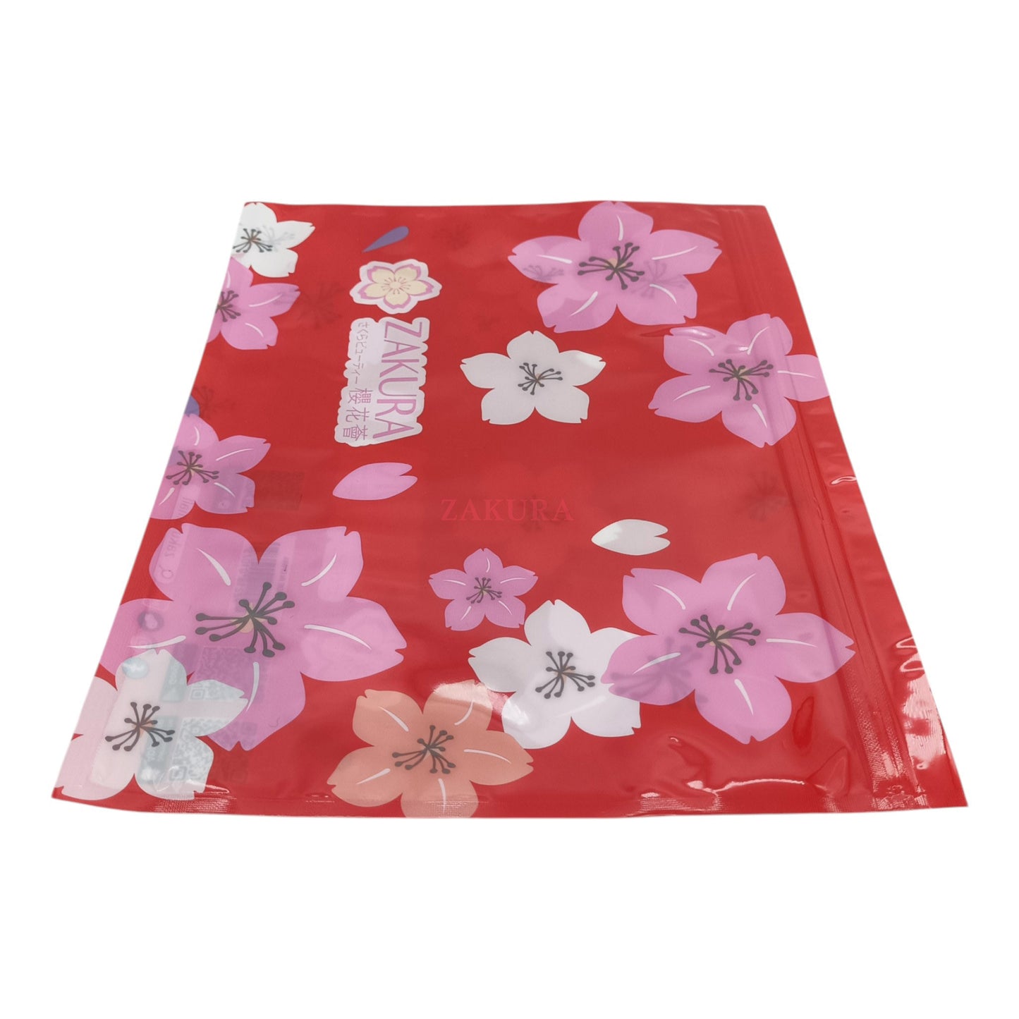 Zakura Red zipper gift bag (L) 1pc