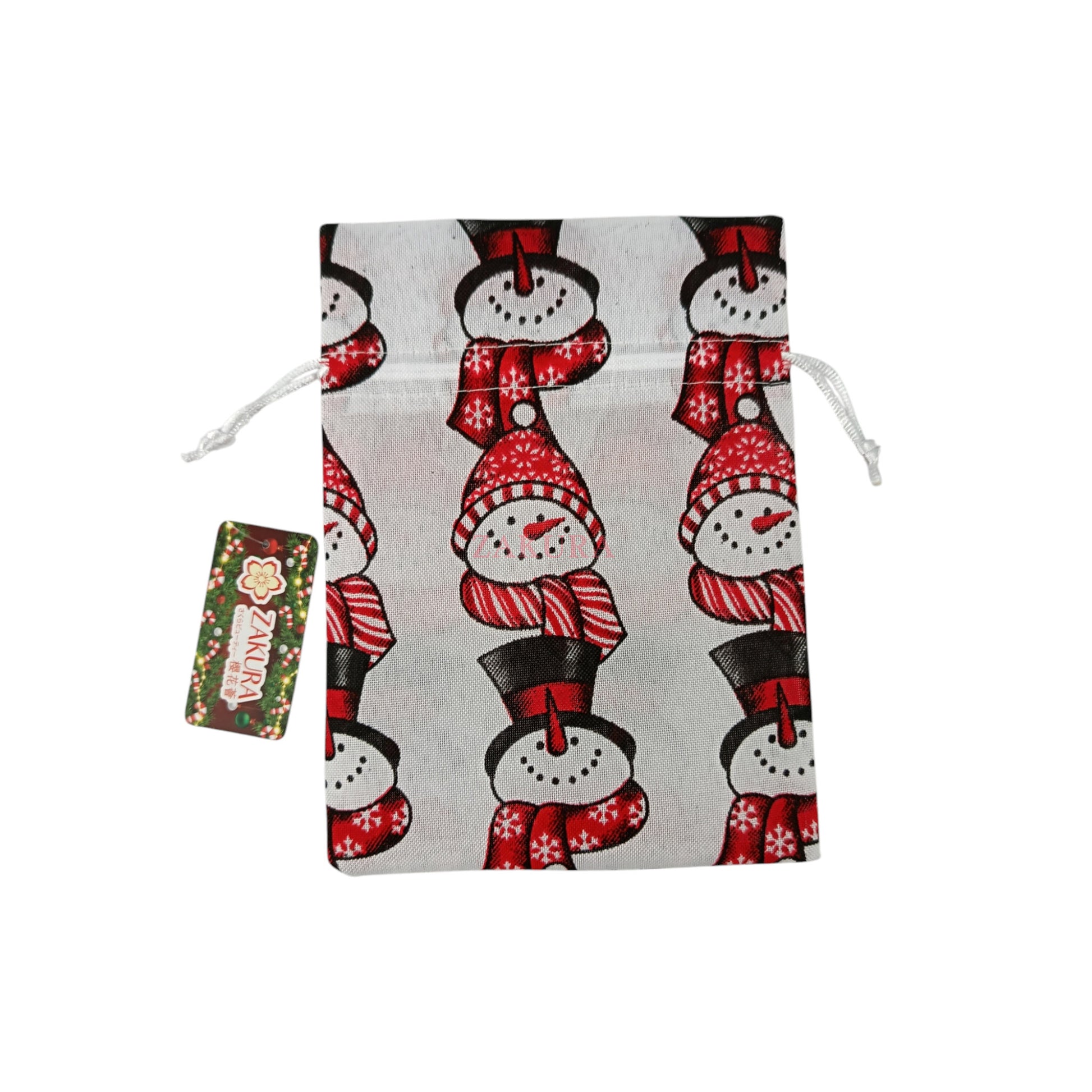 Zakura Pull string pouch Christmas (large 13*18cm) 1pc