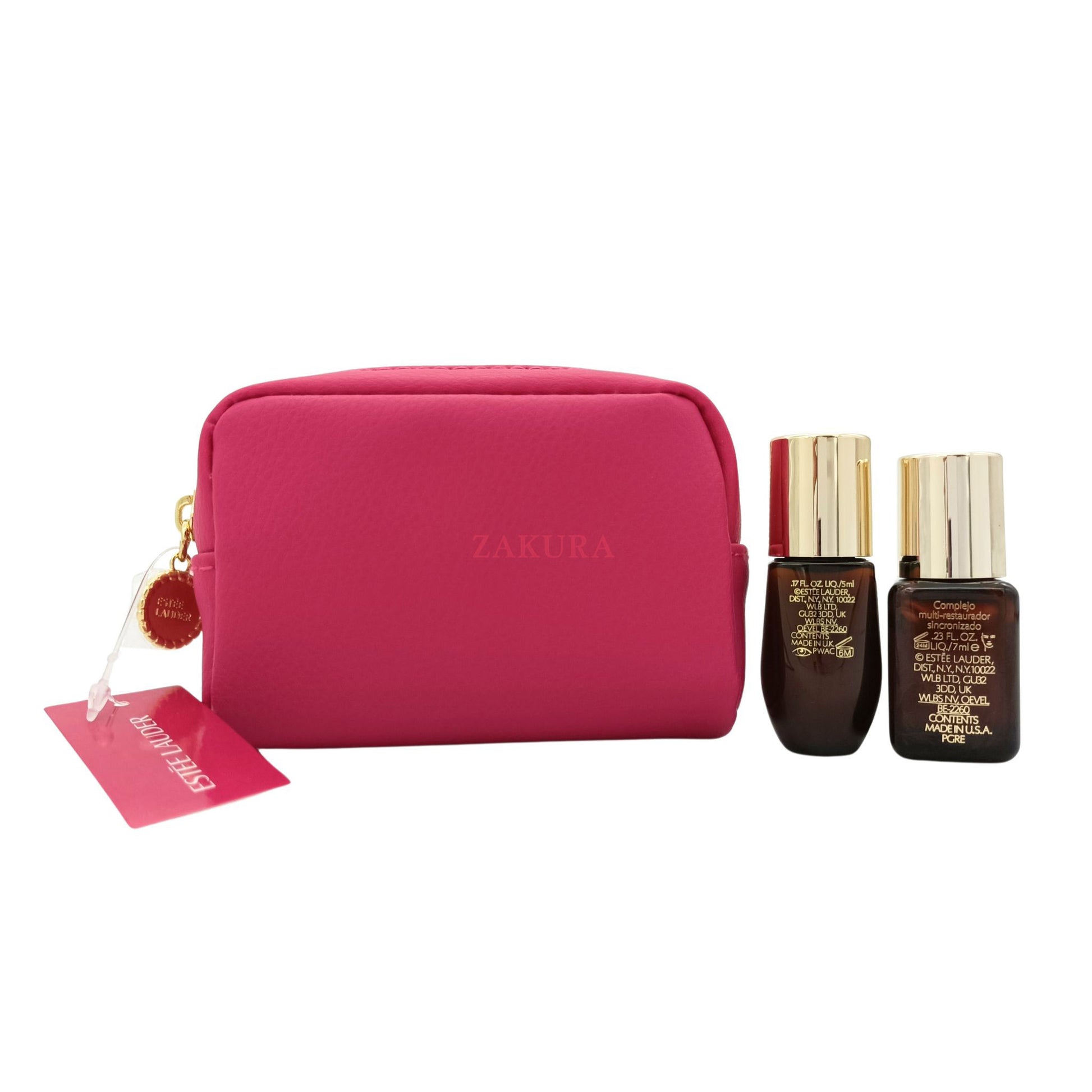 Estee Lauder Beauty Travel Set (Magenta Pouch) 3pcs