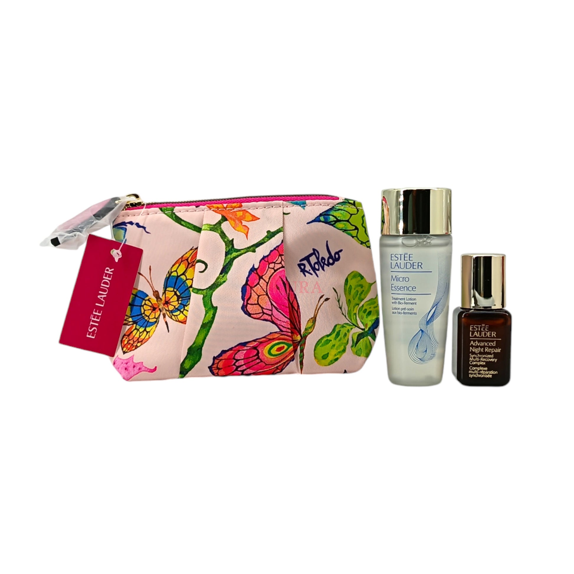 Estee Lauder Beauty Travel Set (Fushcia Pouch) 3pcs