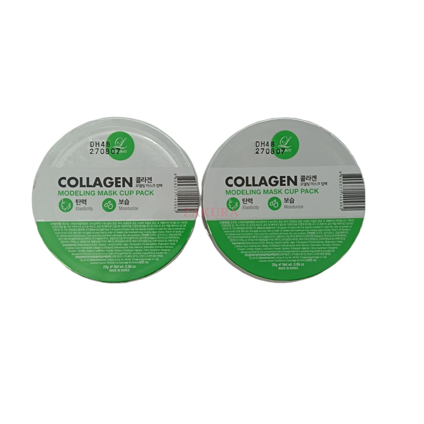 Lindsay Disposable Modeling Mask Cup Pack - Collagen (Twin 2pcs