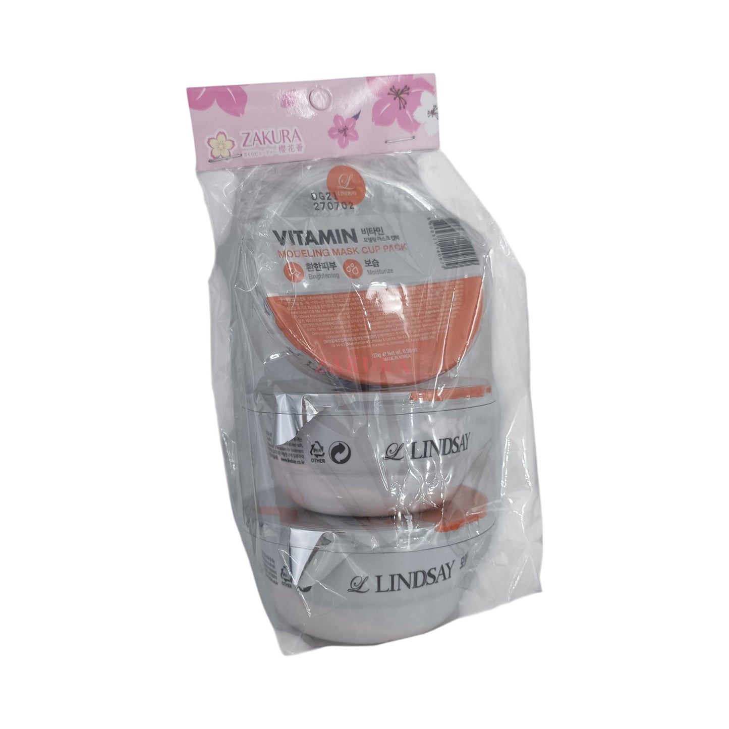 Lindsay Disposable Modeling Mask Cup Pack - Vitamin (Trio) 3pcs
