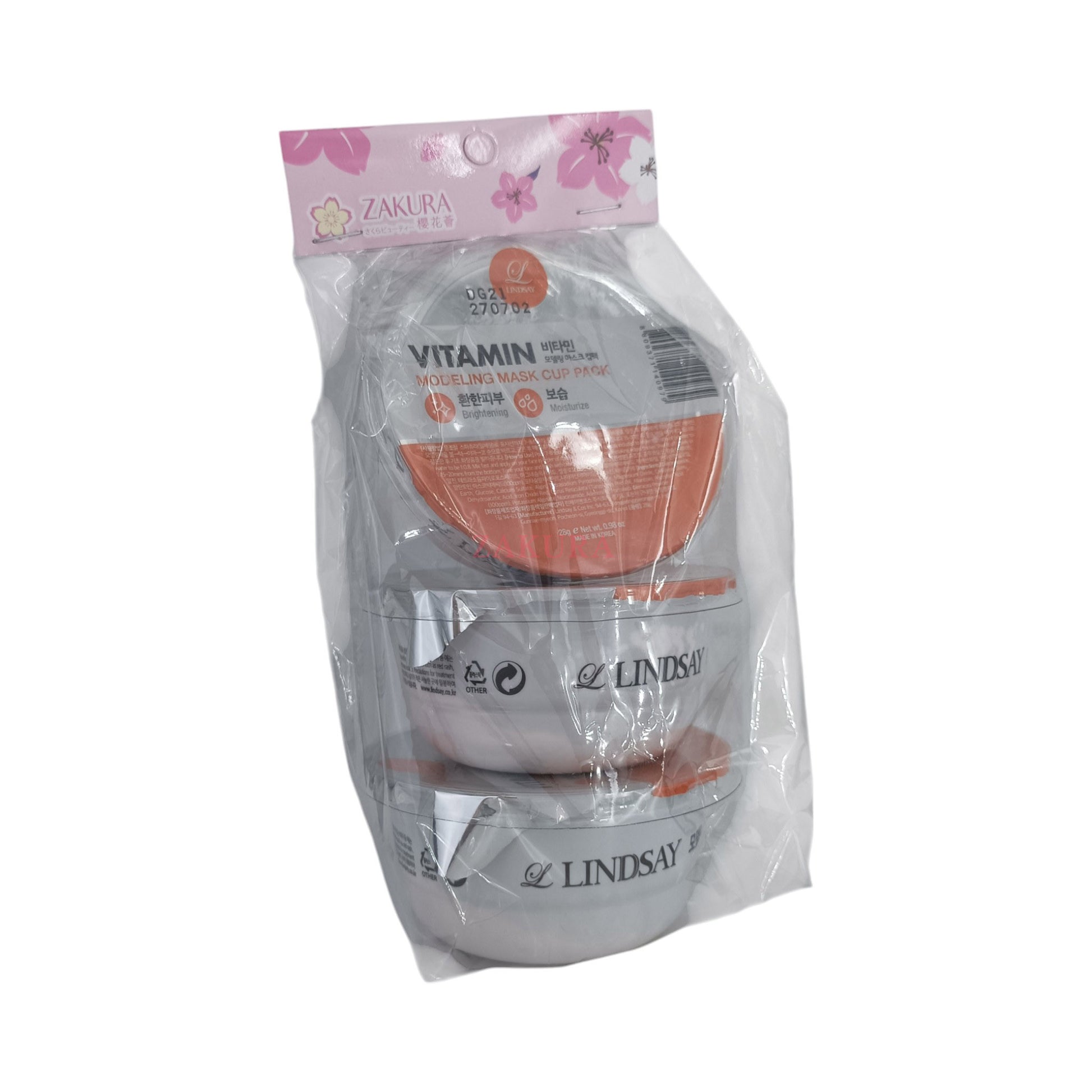 Lindsay Disposable Modeling Mask Cup Pack - Vitamin (Trio) 3pcs
