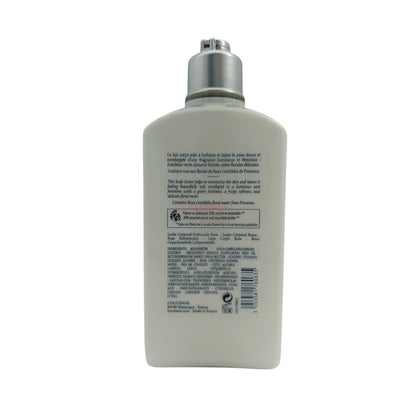 L'Occitane Rose Body Lotion – 250ml bottle for nourishing hydration and romantic rose fragrance, available at Zakura Global.

