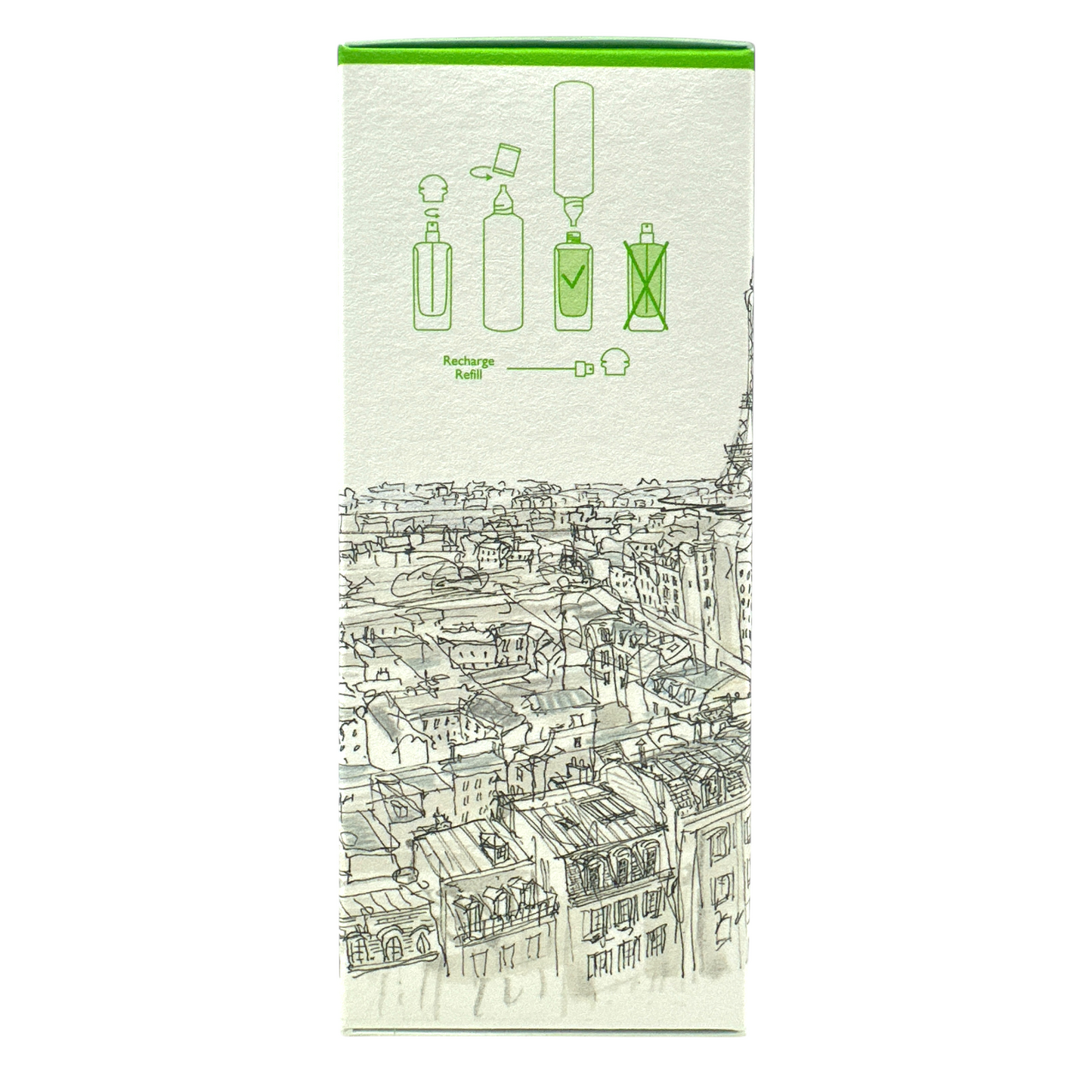 Hermes Un Jardin Sur Le Toit Eau De Toilette Spray 30ml bottle with green accents, representing a fresh rooftop garden-inspired unisex fragrance, available at Zakura Global.