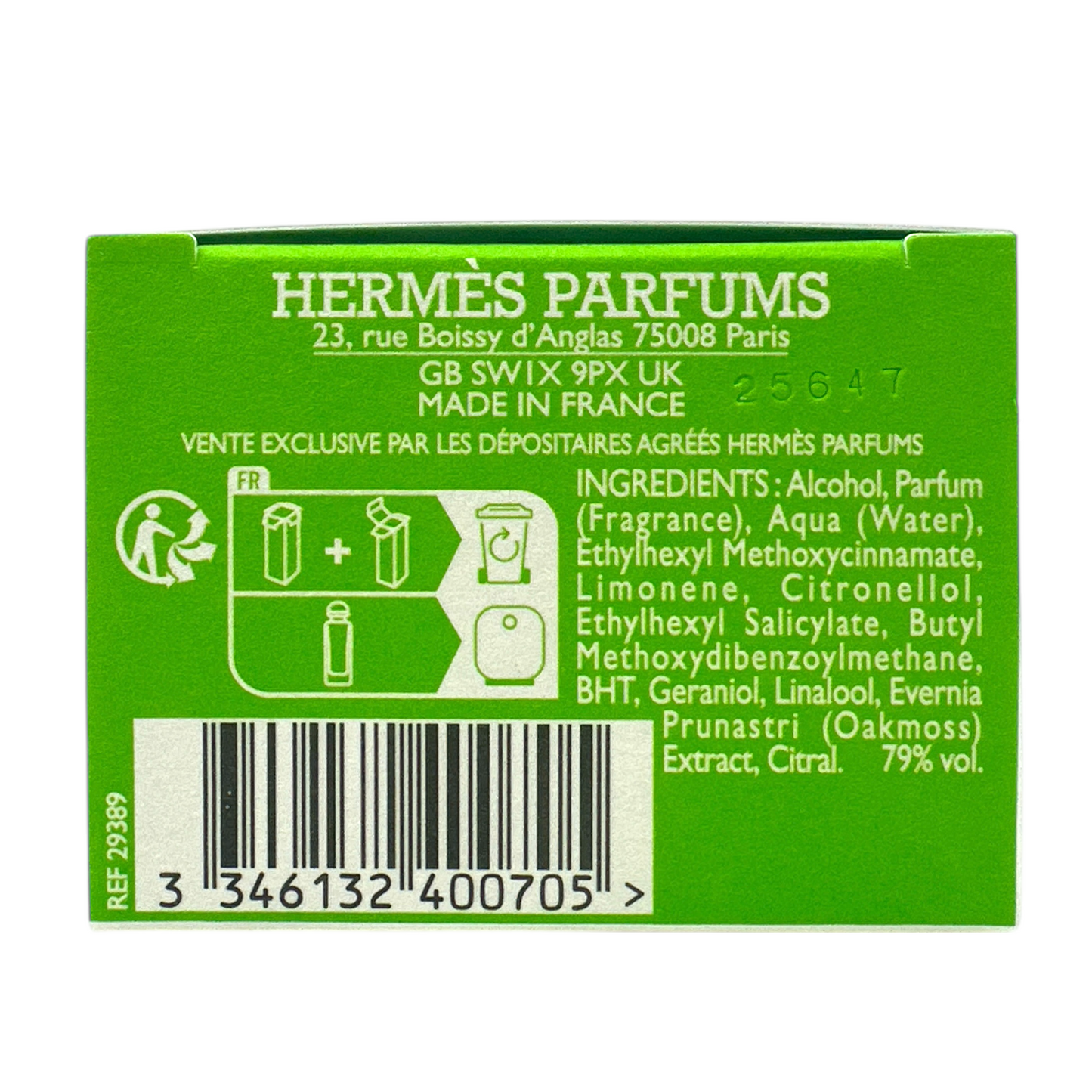 Hermes Un Jardin Sur Le Toit Eau De Toilette Spray 30ml bottle with green accents, representing a fresh rooftop garden-inspired unisex fragrance, available at Zakura Global.