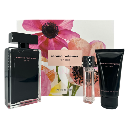 Narciso Rodriguez For Her EDT set (EDT 100ml+Body Lotion 50ml+EDT 10ml) 3pcs