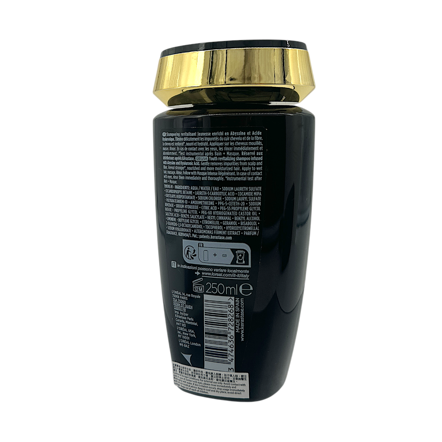 Kerastase Chronologiste Bain Régénérant Shampoo 250ml – anti-aging shampoo with hyaluronic acid and vitamin E, available at Zakura Global.