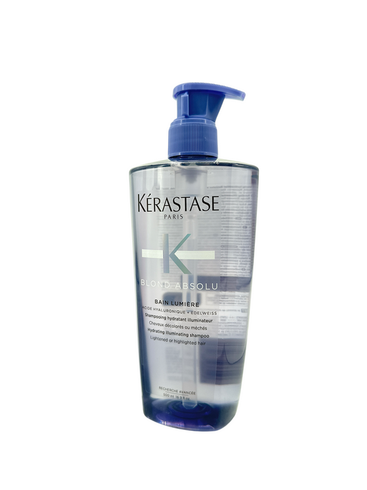 Kerastase Blond Absolu Bain Lumière Shampoo 500ml – hydrating and illuminating shampoo for blonde hair, available at Zakura Global.