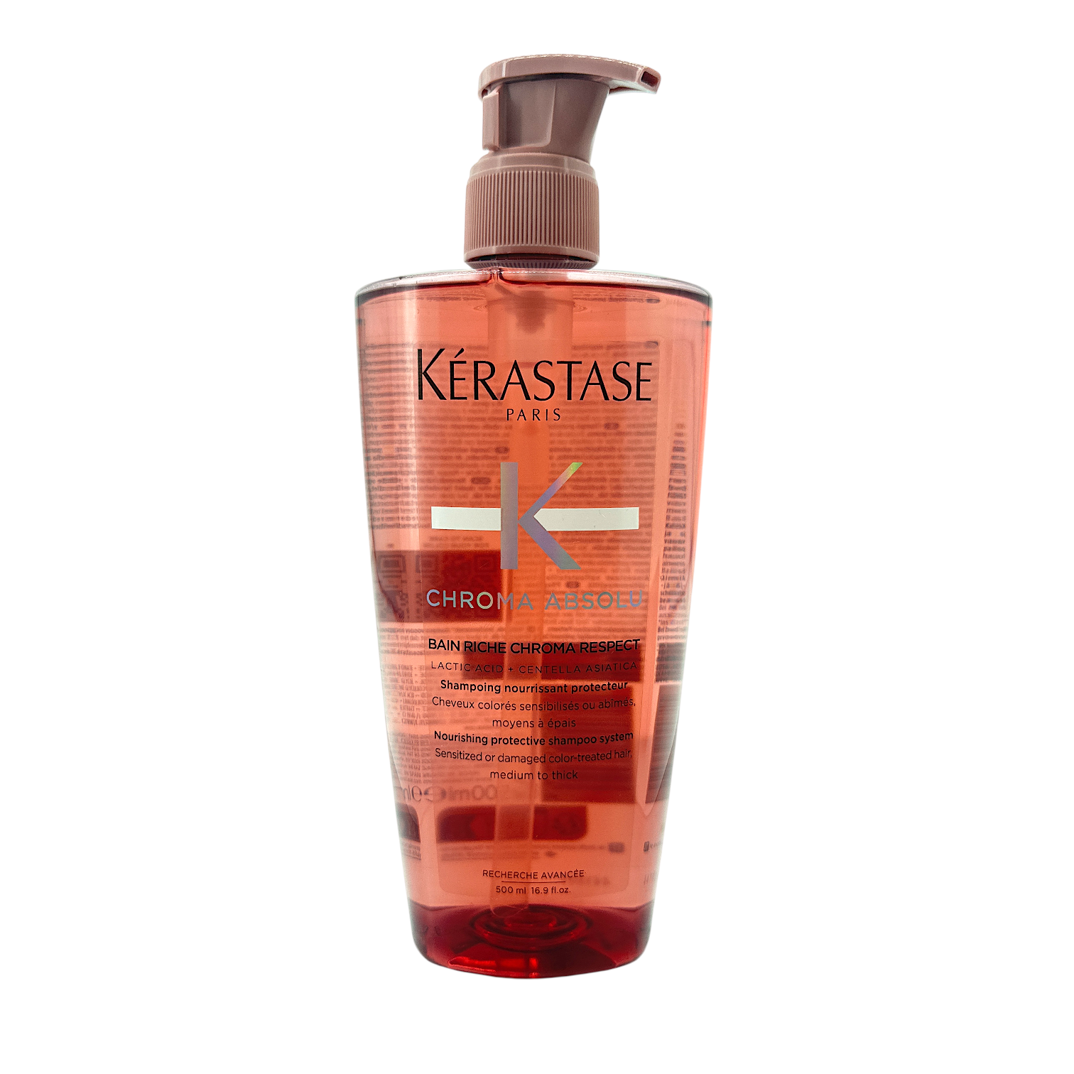Kerastase Chroma Absolu Bain Riche Chroma Respect Shampoo 500ml – sulfate-free shampoo for medium to thick color-treated hair, available at Zakura Global.

