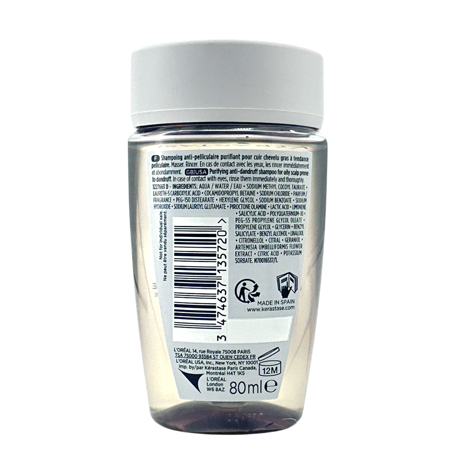 Kerastase Symbiose Shampoo Mini – sulfate-free anti-dandruff shampoo for oily and sensitive scalps, available at Zakura Global.