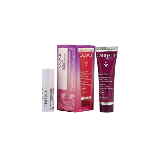 Caudalie The Des Vignes Lip&Hand Set (Cream 30ml+ Lip 4.5g) 2pcs