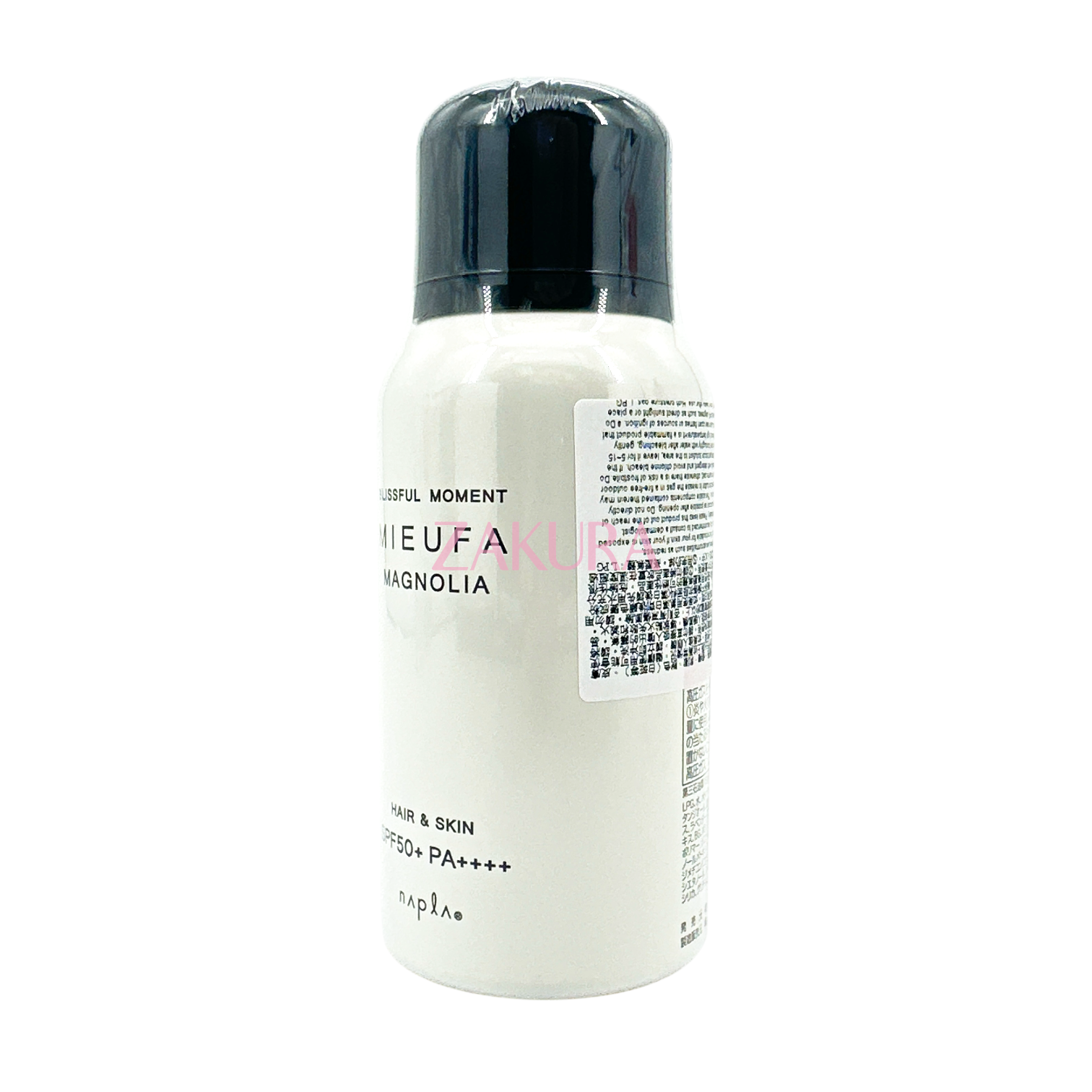 Mieufa UV Cut Floral Spray Magnolia – lightweight UV protection mist for hair and skin with magnolia scent, available at Zakura Global.
