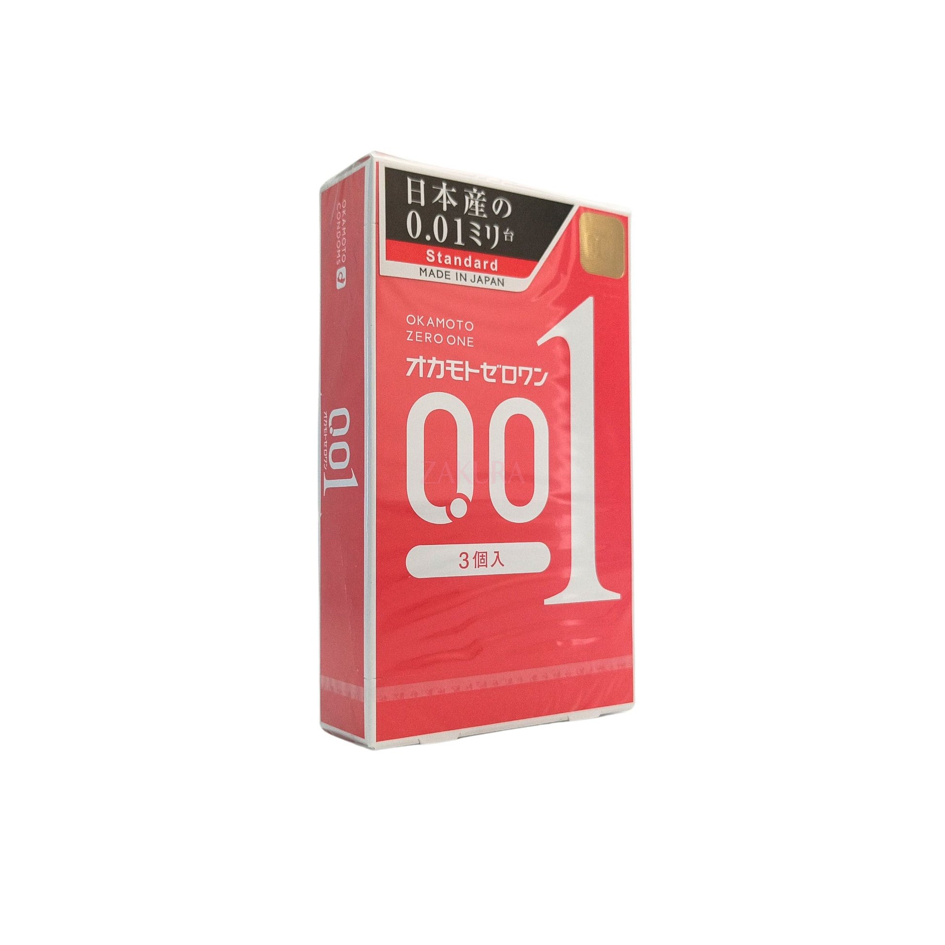 Okamoto Super thin 0.01 Condom 3pcs (Standard Size/ L Size) Standard Size