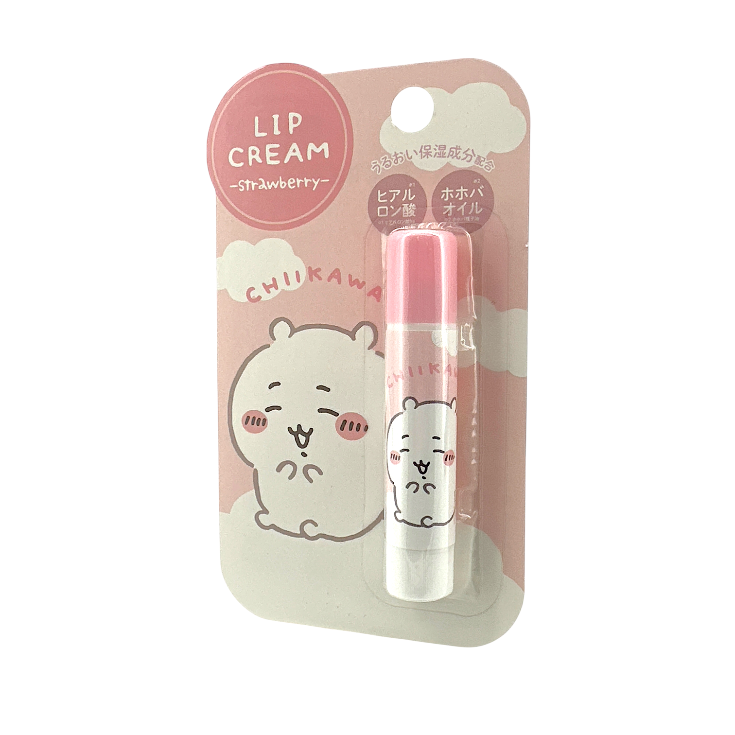 Shobido Chiikawa Lip Cream Strawberry 3.5g by Zakura Global – moisturizing lip balm with sweet strawberry scent and cute Chiikawa design.
